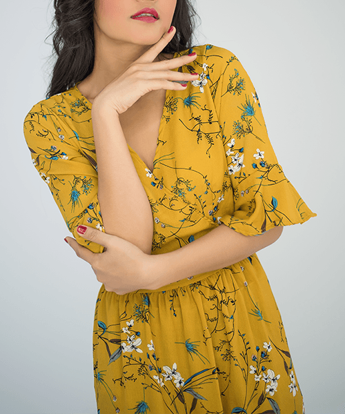 Fashion Hub Women Peach Net Dress